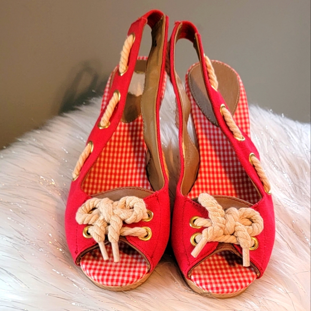 M.P.S. Sling Back Wedge Shoes